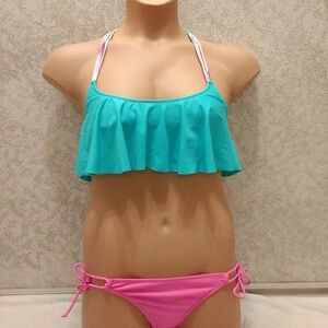 Victoria's Secret Multicolor Ruffle Macrame Back Bikini